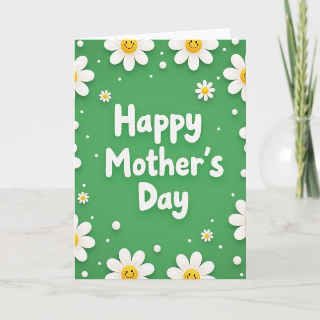 Floral Mothers Day Smiley Card (Front)