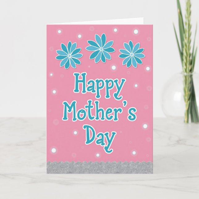 Floral Mothers Day Sparkle Card (Front)