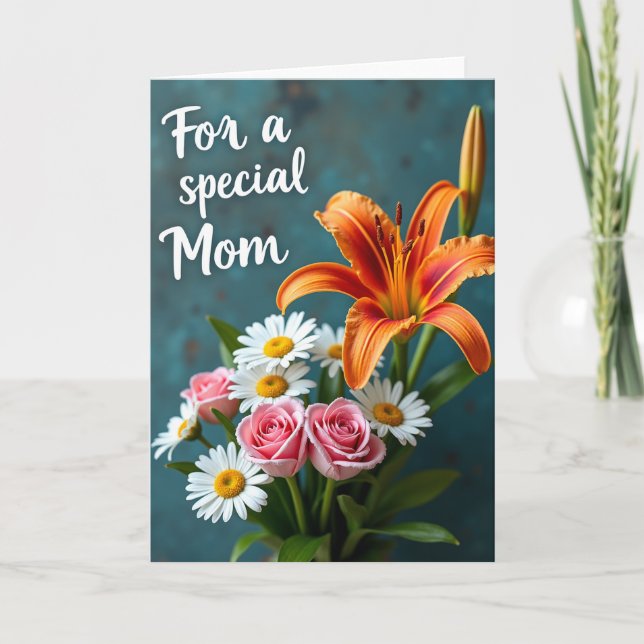 Floral Mothers Day Special Mom Card (Front)