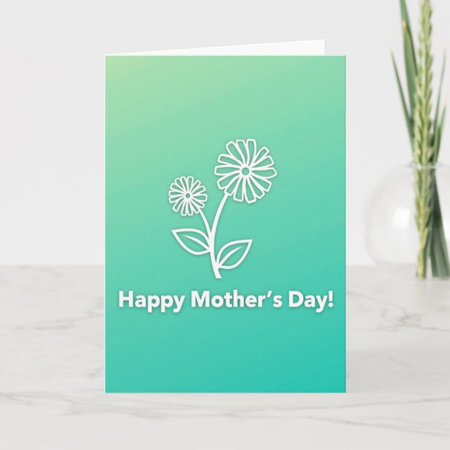 Floral Mothers Day Stem Card (Front)