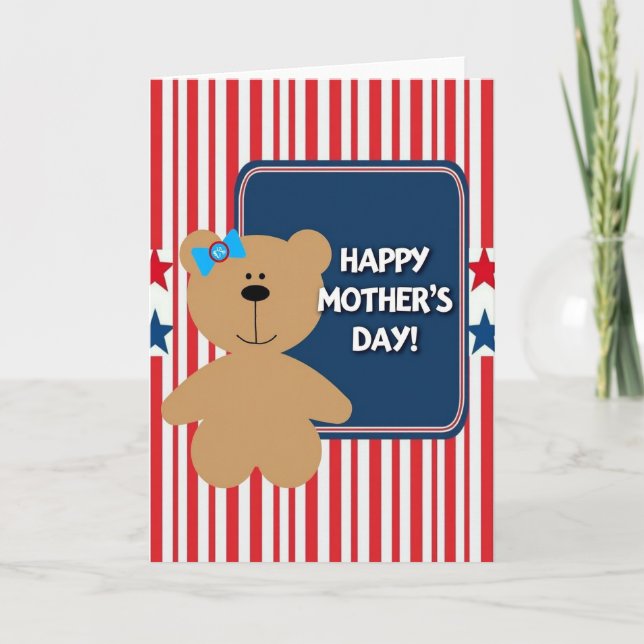 Floral Mothers Day Stripes Card (Front)
