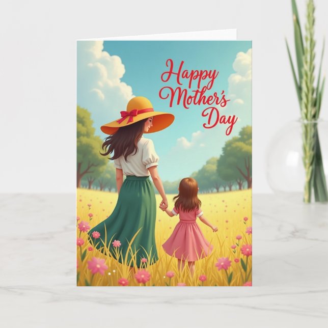 Floral Mothers Day Stroll Card (Front)