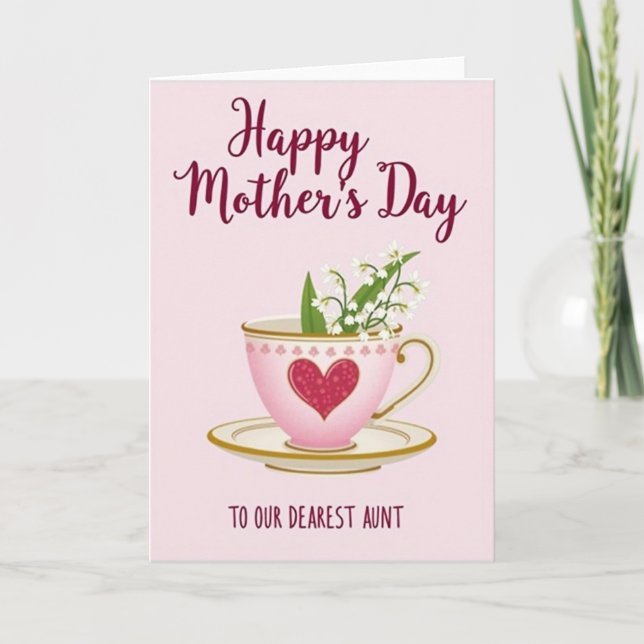 Floral Mothers Day Teacup Bloom Card (Front)