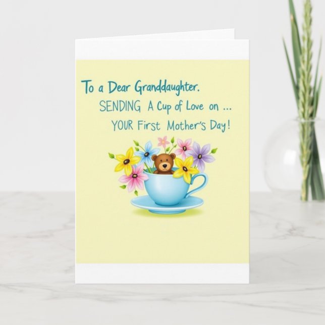 Floral Mothers Day Teacup Card (Front)
