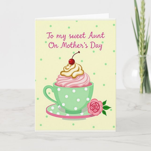Floral Mothers Day Teacup Design Card (Front)