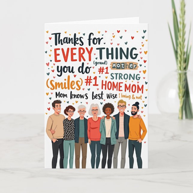 Floral Mothers Day Theme Card (Front)