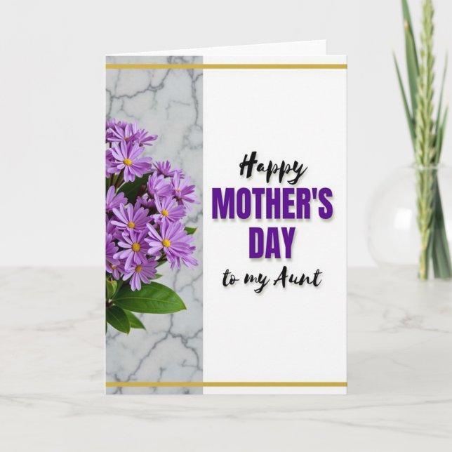 Floral Mothers Day To My Aunt Card (Front)