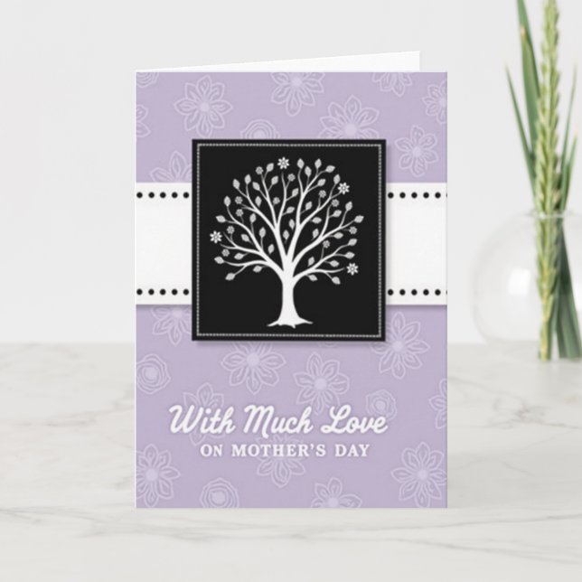 Floral Mothers Day Tree Art Card (Front)
