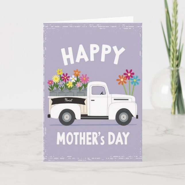 Floral Mothers Day Truck Card (Front)
