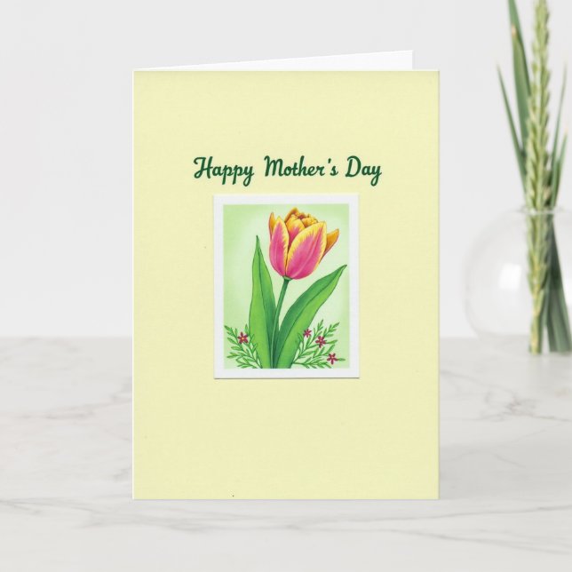 Floral Mothers Day Tulip Card (Front)