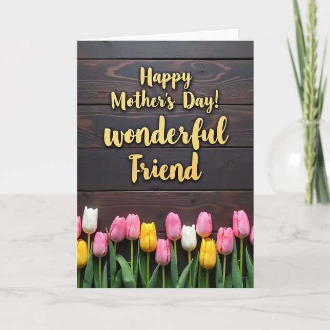 Floral Mothers Day Tulip Display Card (Front)