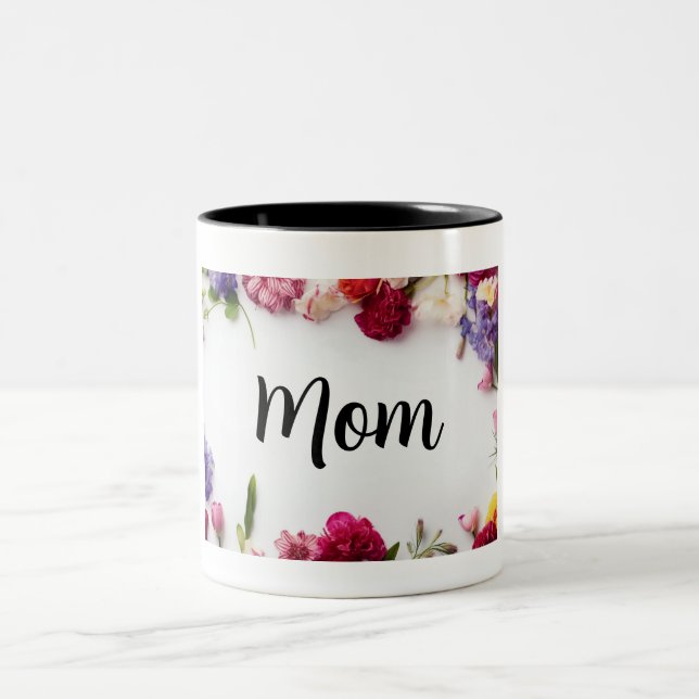 Floral Mother's Day Two-Tone Coffee Mug (Center)