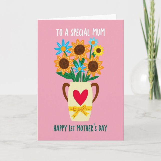 Floral Mothers Day Vase Card (Front)