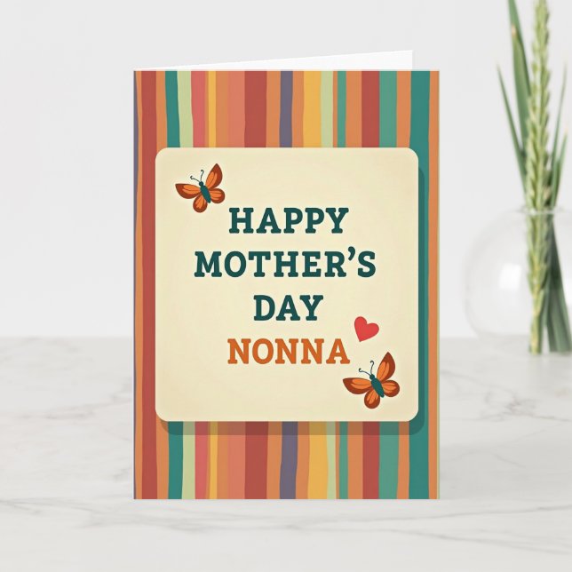 Floral Mothers Day Vintage Card (Front)