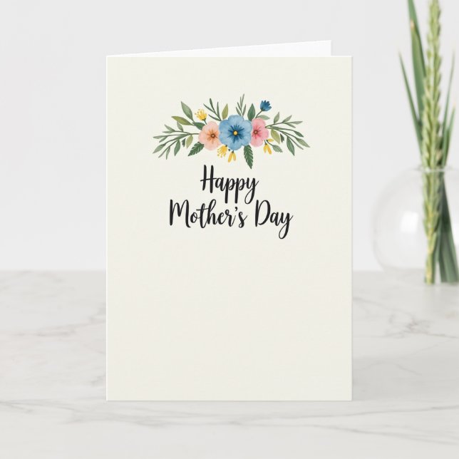 Floral Mothers Day Watercolor Art Card (Front)