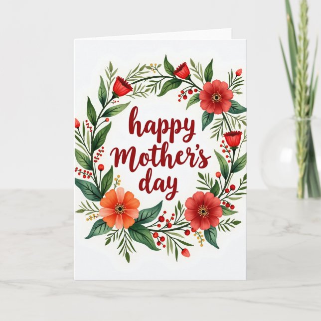 Floral Mothers Day Watercolor Card (Front)
