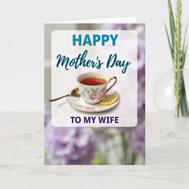 Floral Mothers Day Wife Tribute Card (Front)