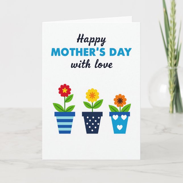 Floral Mothers Day With Love Card (Front)