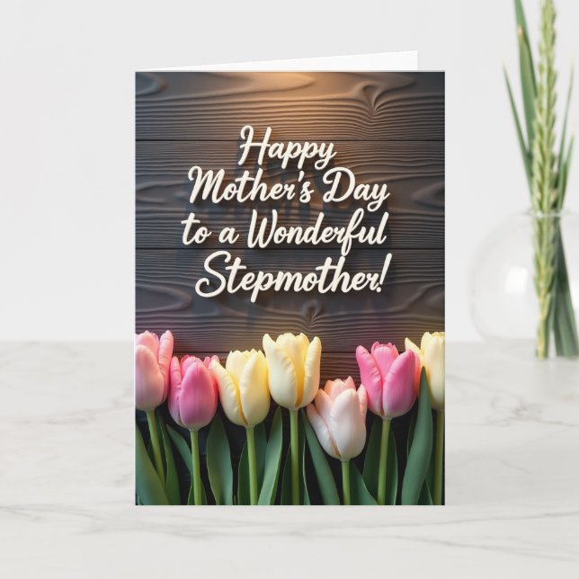 Floral Mothers Day Wood Card (Front)