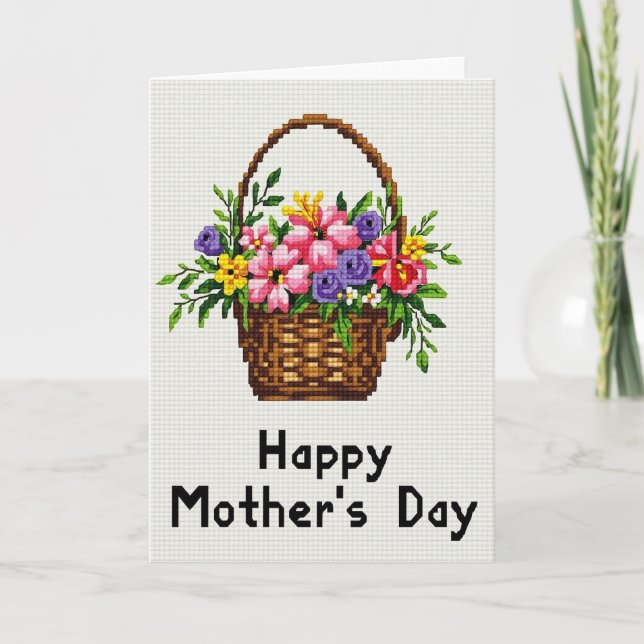 Floral Mothers Day Woven Gift Card (Front)