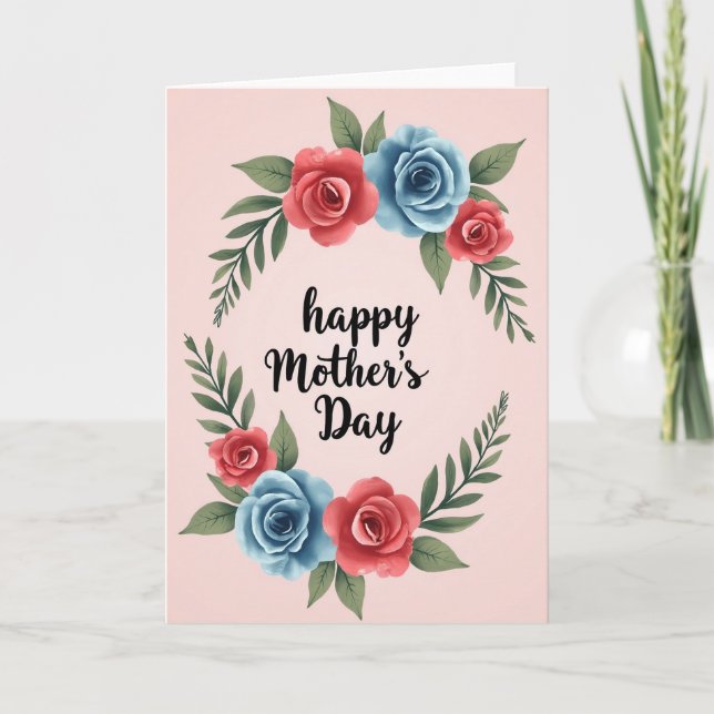 Floral Mothers Day Wreath Card (Front)