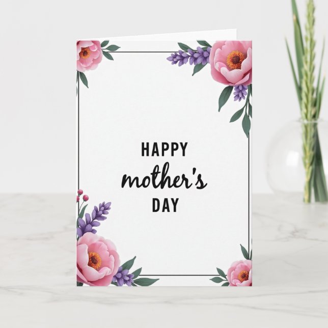 Floral Mothers Love Day Card (Front)