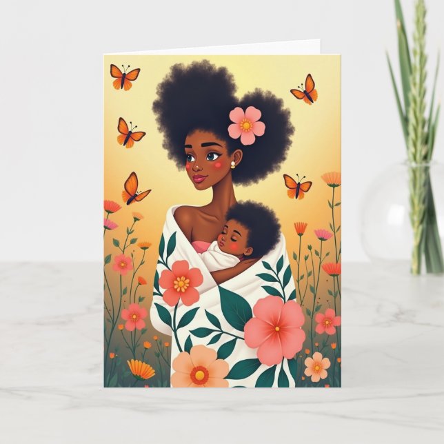 Floral Mothers Love Illustration Card (Front)