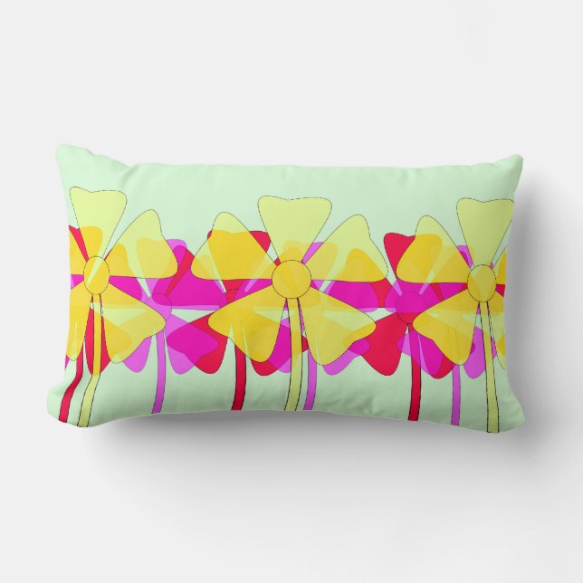 Floral Motif Lumbar Pillow (Front)