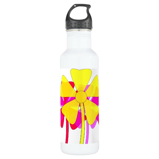 Floral Motif Stainless Steel Water Bottle (Front)