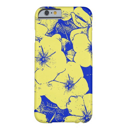 Floral Motif Sunny Yellow Blue Barely There iPhone 6 Case