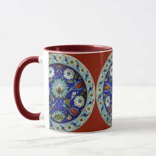 Floral Motif Tulip Iznik Turkish Pattern Coffee Mug