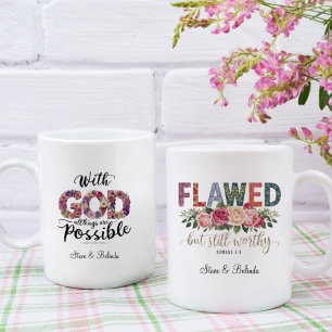 Floral Motivational Religious Scripture Quote Coffee Mug