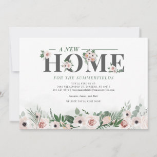 Floral Moving Botanical New Address Moved Announcement