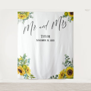Floral Mr and Mrs Photo Backdrop