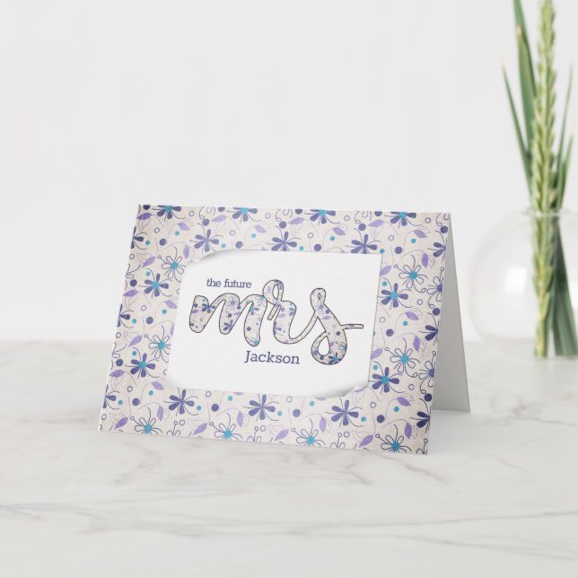 Floral Mrs. Bridal Shower Card (Front)