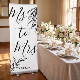 Floral Ms to Mrs bridal shower Retractable Banner
