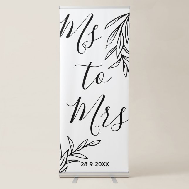 Floral Ms to Mrs bridal shower Retractable Banner (Front)