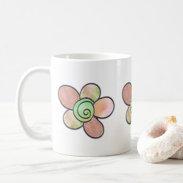 Floral Mug (With Donut)