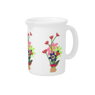 floral mug beverage pitcher
