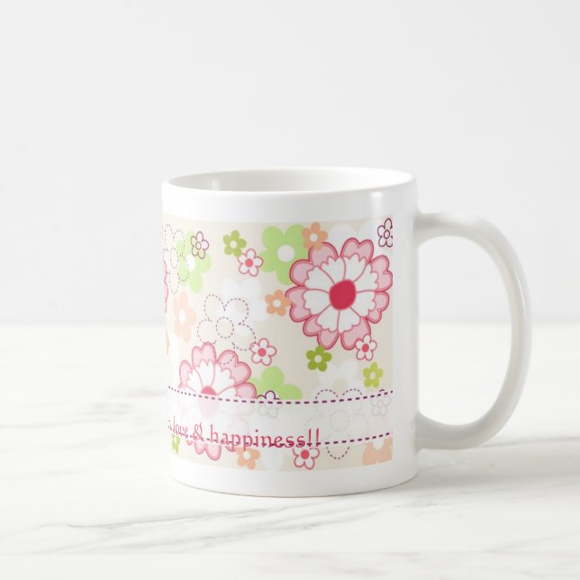 Floral mug colorful flowers (Right)
