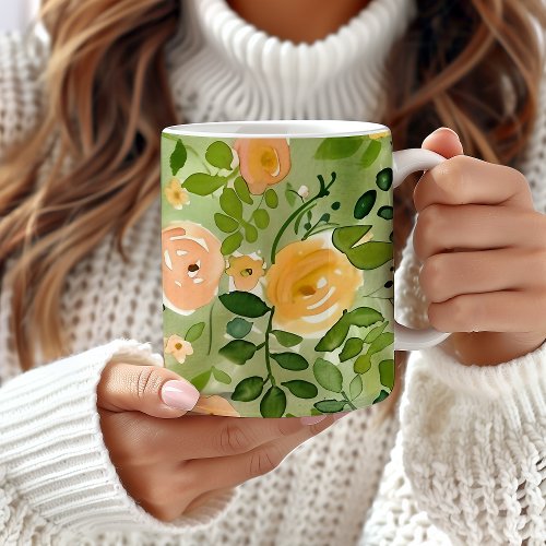 Floral Mug Watercolor Flower Coffee Cup Botanica Coffee Mug