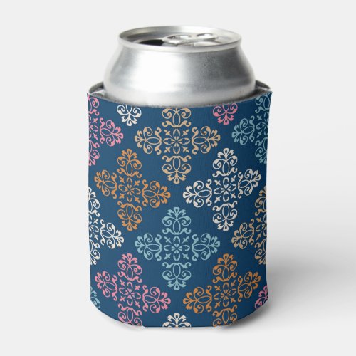 Floral Multi color Background Can Cooler