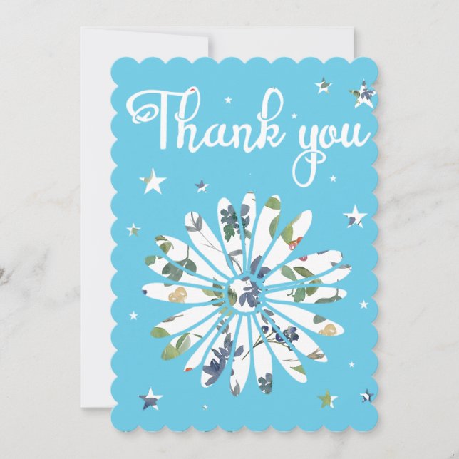 Floral Multicolor Thank You Card (Front)