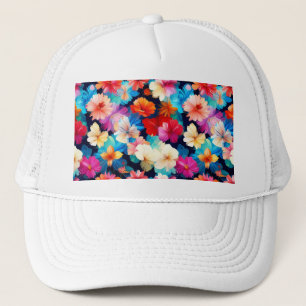 Floral Multicolored Flowers Pattern37566 Trucker Hat