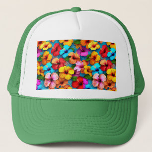 Floral Multicolored Flowers Pattern-36355 Trucker Hat