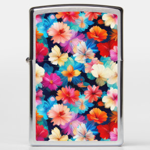 Floral Multicolored Flowers Pattern-37566 Zippo Lighter