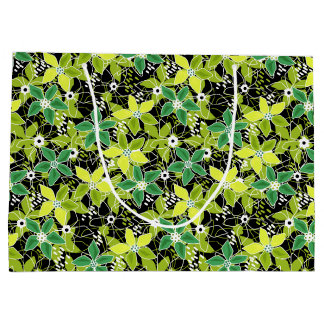 Floral multicolored sketch retro autumn  large gift bag