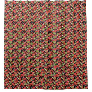 Floral multicolored sketch retro autumn  shower curtain