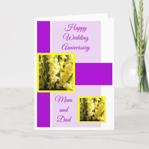 Floral Mum And Dad Personalised Anniversary Holiday Card