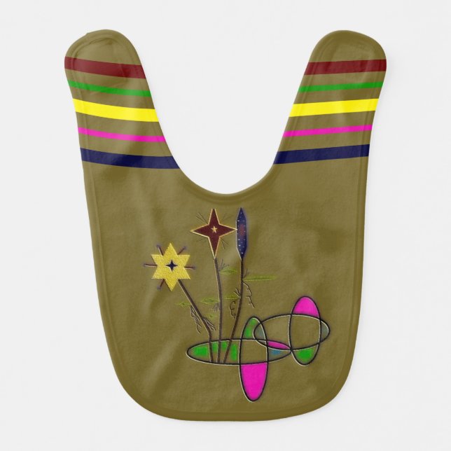 "Floral MUMBO JUMBO" Baby Bib (Front)